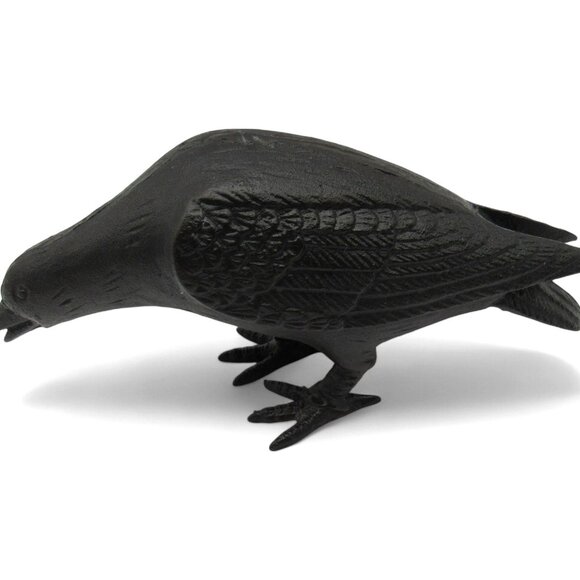 Cast Iron CROW or RAVEN with Head Down Black Rustic Finish Home And Garden 10" - Picture 8 of 11